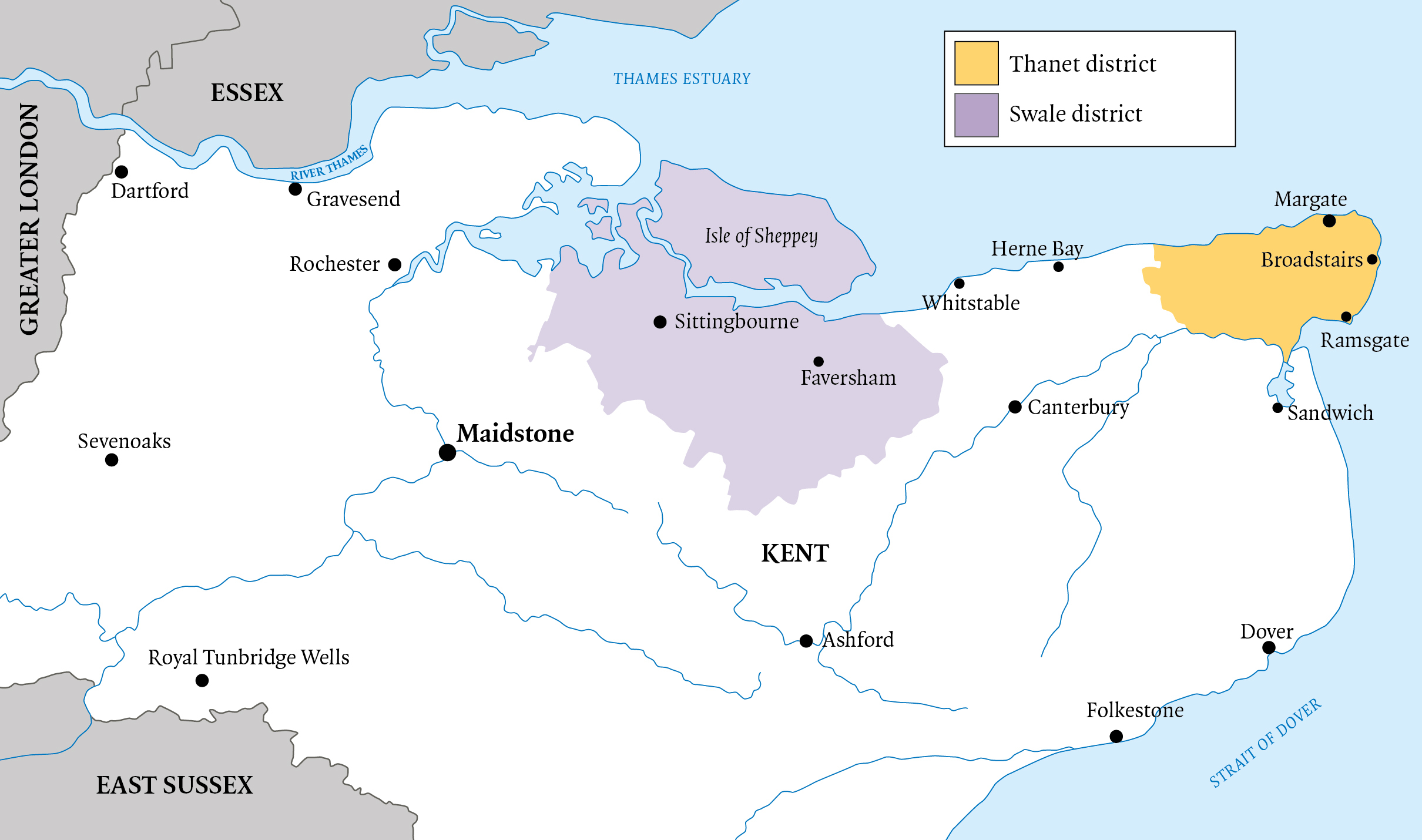 Map of Kent